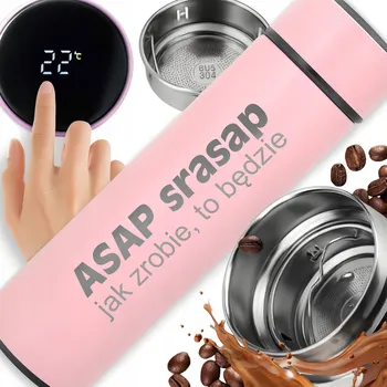 Termohrnek TERMOHRNEK Z WYŚWIETLACZEM LED S GRAVÍROVÁNÍM RŮŽOVÝ DÁREK V HORACH