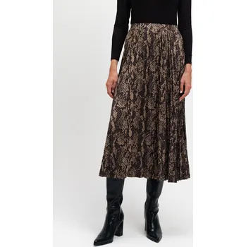 Dámská sukně Top Secret midi sukně s hadím vzorem béžovo-hnědá Velikost: 40