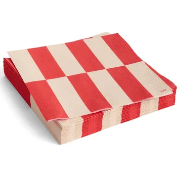 Papírový ubrousek Hay, Ubrousky Hay Pattern, 33 x 33 cm, červeno-krémová šachovnice, 20 ks - Formadore