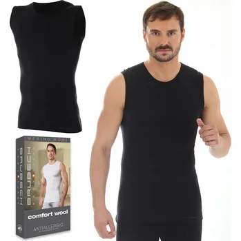 Brubeck tílko Brubeck SL10160 kulatý bez rukávů, černé, velikost XL