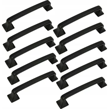 Nábytkové kování 10 x Nábytková úchytka černá 96 mm kovová úchytka pro kuchyňský nábytek