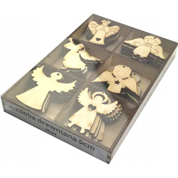 Vánoční dekorace Dřevěné ozdoby Vánoce andělíčci 30 ks