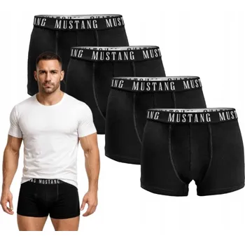 Boxerky MUSTANG boxerky slipy pánské bavlna 4 ks Černé vel. XL