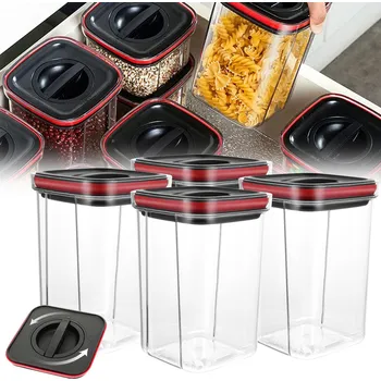 Dóza na potraviny PLASTOVÉ DÓZY NA POTRAVINY S VÍKEM, SADA 4 KS