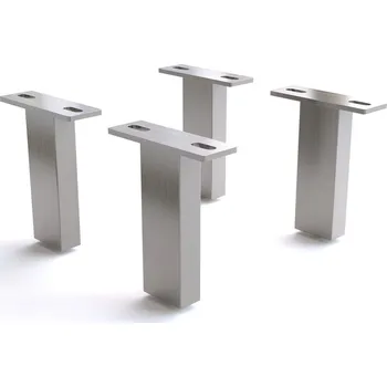 Jídelní židle DELIFE Noha čtvercová 15 cm nerezová ocel broušená pro všechny typy nábytku 4 ks sada