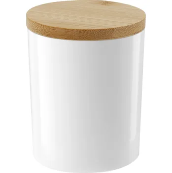 Sklenice Sklenice na svíčky bílý lesk 200 ml s bambusovým víčkem - 90 kusů