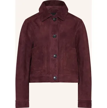 Dámský blejzr Reiss Dámská Kožená Bunda Sonny, tmavě fialová, 40