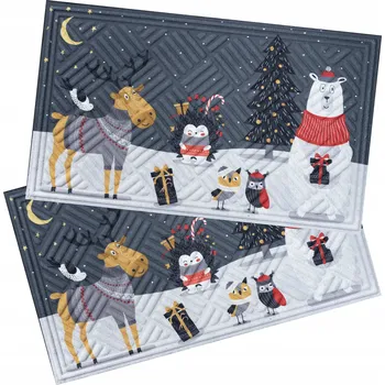 Rohožka Vánoční rohožka před dveře 45x75cm Sada 2 kusů