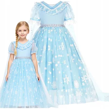 Karnevalový kostým ŠATY ELSY KOSTÝM ELSA Z LEDOVÉ KRÁLOVSTVÍ NA KARNEVAL 122 128 CM