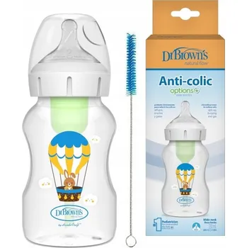Dr Brown's Kojenecká Láhev Anti-colic Options+ 330 ml s dudlíkem 3 m+ králík