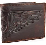 Pánská peněženka s ražbou křídel temně hnědá 6537 | P657064