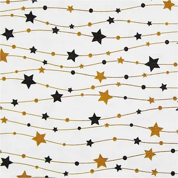 Papírový ubrousek Ubrousek (PAP FSC) 3vrstvý Vánoce (Hvězdy) 33x33cm / 84214