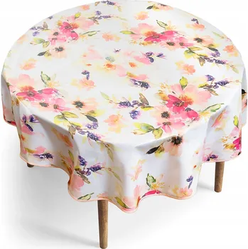 ubrus Kulatý ubrus Polyester Dekorace stolu Doma i na zahradě Vzor Květiny 140 Cm