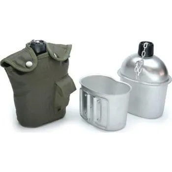 Láhev Polní láhev hliníková čutora s pitítkem v obalu zelená A.B. Olive Drab