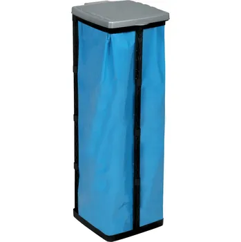 Odpadkový koš Stojan na pytle na odpadky Keeeper Malte 60-120 l, černo-stříbrný