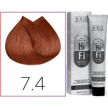 Barva na vlasy BES Hi-Fi Color tónovací krém na vlasy 7.4 Měděná Blond