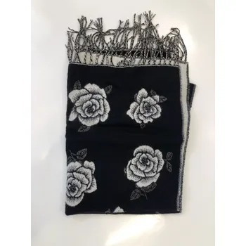 Šála Dámská šála růže 03 - FPrice tmavě modrá-bílá