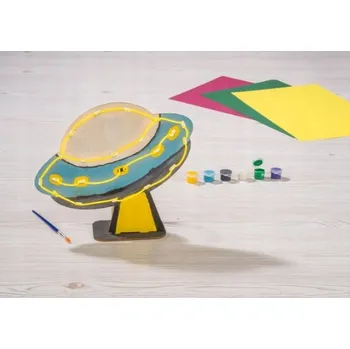 kreativní sada Kreativní sada s LED osvětlením, malování a navlékání nití - UFO, 9 dílů