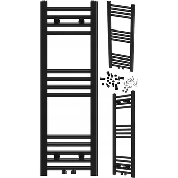 Radiátor KOUPELNOVÝ RADIÁTOR ŽEBŘÍKOVÝ MODERNÍ ČERNÝ 90x30 cm RAVEN