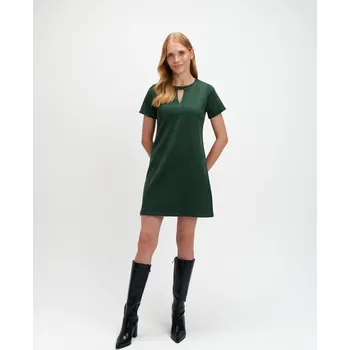 Dámské šaty Top Secret semišové šaty krátký rukáv lahvově zelené Velikost: 40