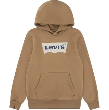 Chlapecká mikina Dětská mikina Levi's BATWING SCREENPRINT HOODIE hnědá barva, s kapucí, s potiskem, 8E8778 82X, vel. 110