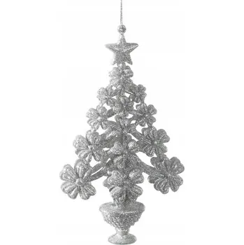 Vánoční dekorace Vánoční ozdoby na stromeček EUROFIRANY 24 ks, stříbrné