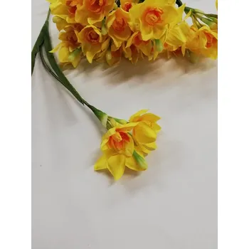 umělá květina Umělá dekorační květina - narcis žluto-oranžový - 45 cm