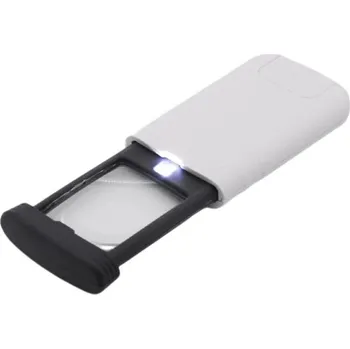 Lupa Kapesní skládací lupa s LED osvětlením 4x zvětšení Výsuvná lupa na čtení Šperky Starožitnosti Plastová čočka Kompaktní rozměr