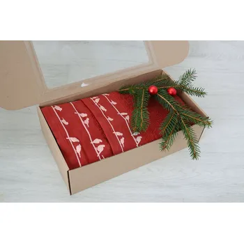 Sada ručníků a osušek Dárkový balíček ručníku a osušky HELIX vínový