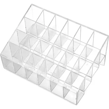 Zásobník na papírové ručníky Organizér na rtěnky 10,5 x 15 x 7,5 cm Plastový stojan z PP s 24 přihrádkami 2,5 x 2,5 cm Průhledný kosmetický držák na make-up