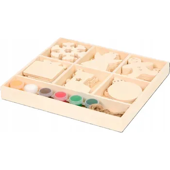 Vánoční dekorace Vánoční dřevěné ozdoby Hobby Flora 18 kusů – vymaluj si je sám/sama