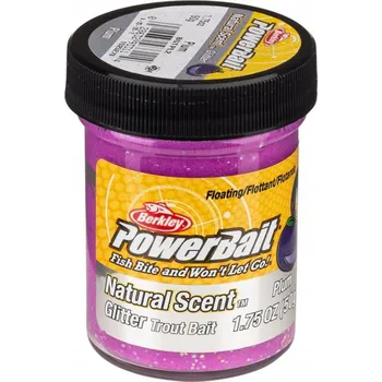 Návnadová pasta Berkley PowerBait Natural Scent Glitter Trout Bait 50 g Plum