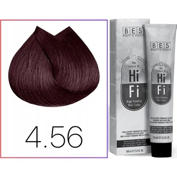 Barva na vlasy BES Hi-Fi Color tónovací krém na vlasy 4.56 Mahagonově Červená Hnědá
