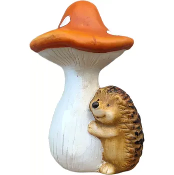 Zahradní dekorace Muchomůrka s ježkem 21 x 14 zahradní dekorace figurky a sochy polystone
