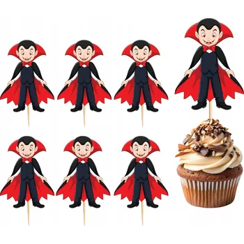 Obraz TOPPER NA DORT A MUFFINY HALLOWEEN DUCHOVÉ DÝNĚ KOČKA SADA TOPPERŮ 6 ks #61