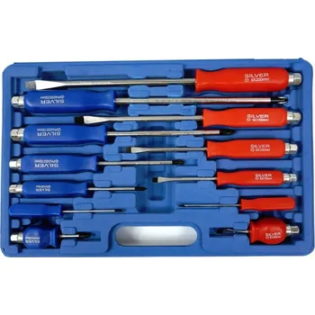 Šroubovák Sada rázových šroubováků ploché a křížové 12ks Silver S10873