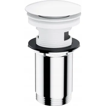 Sifon Klik-klak zátka do umyvadla s přepadem kulatý bílá matná Omnires A706BM