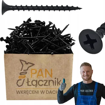 Vrták Šrouby do dřeva a sádrokartonu 3,5x35mm Černé Ph2 Fosfátované 1kg Pan Łącznik