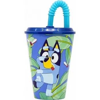 BLUEY Hrnek se slámkou pro děti