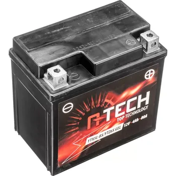 Motobaterie A-TECH baterie 12V, YTX5L-BS/YTZ6S GEL, 4Ah, 80A, bezúdržbová GEL technologie 113x70x105, aktivovaná ve výrobě