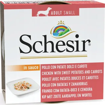 Krmivo pro psa Schesir Petit Kuře, brambory a mrkev v omáčce 85g