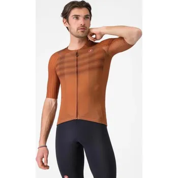 Cyklistické oblečení CASTELLI Cyklistický dres s krátkým rukávem - AERO RACE 8S - hnědá XL