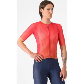 cyklistický dres CASTELLI Cyklistický dres s krátkým rukávem - A/C W - červená M