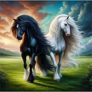 Puzzle NORIMPEX Diamantové malování Černá a bílá 30x40cm