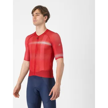 cyklistický dres CASTELLI Cyklistický dres s krátkým rukávem - CLIMBER´S A/C - červená XL