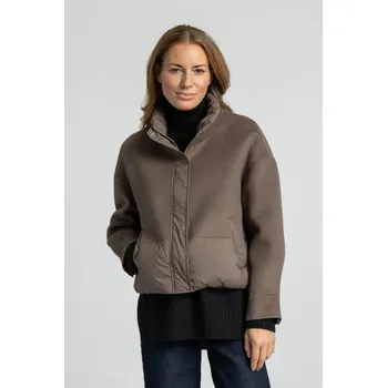 Dámský kabát Bunda Green Goose 767917 hnědá krátká Velikost: 42