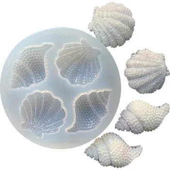 Svíčka Silikonová forma kulatá Mořské motivy sedm tvarů mušlí a hvězdic pro odlévání pryskyřice mýdla sádry vosku dekorací
