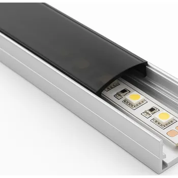 LED lišta Animadomus Krycí lišta na LED profil ANIMA / Černá Mléčná 3 m