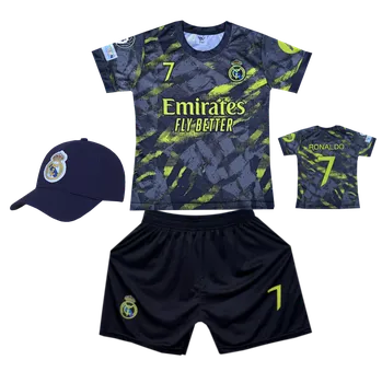 Numberoplus Premium dětský fotbalový dres + fotbalová kšiltovka - Real Madrid FC 2467 - Cristiano Ronaldo CR7( Fly Better ) Velikost: 12 roky (vel.146)