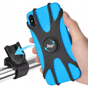 UNIVERZÁLNÍ TELEFONNÍ DRŽITEL pro kolo, držák jízdních kol (Vhodný pro všechny modely mobilní telefony od 4,7" do 7,2". Držák telefonu lze snadno oddělit od držáku volantu. Pro uvolnění telefonu nemusíte sundávat gumu - můžete to udělat jedním tahem. Siln